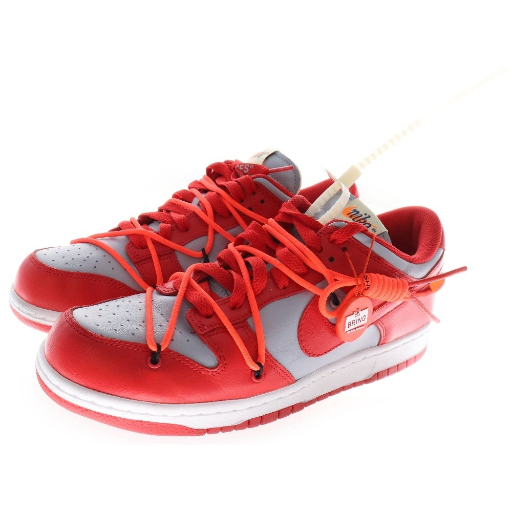 NIKE(ナイキ) ×OFF WHITE DUNK LOW LTHR/OW CT0856-600 オフホワイト ダンク ローカットスニーカー レッド/グレー US8.5/26.5cm