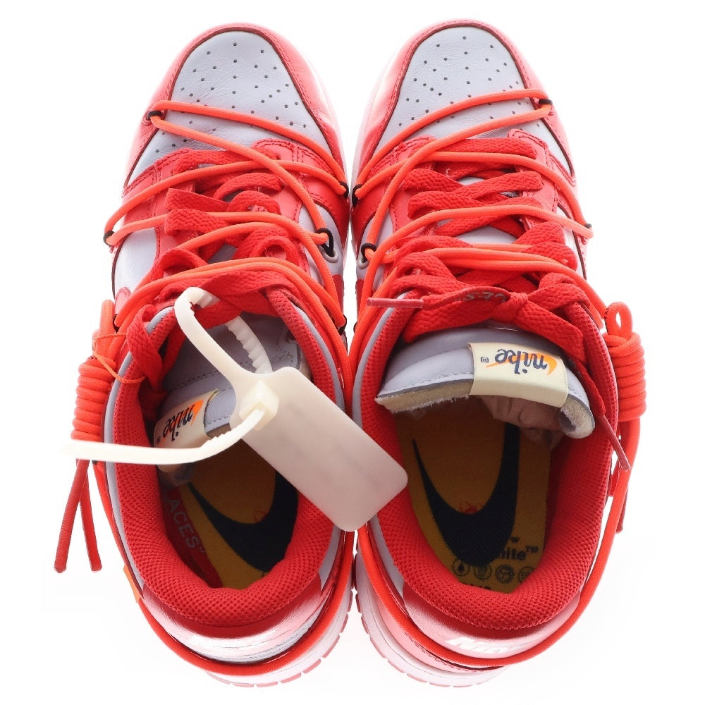 NIKE(ナイキ) ×OFF WHITE DUNK LOW LTHR/OW CT0856-600 オフホワイト ダンク ローカットスニーカー レッド/グレー US8.5/26.5cm