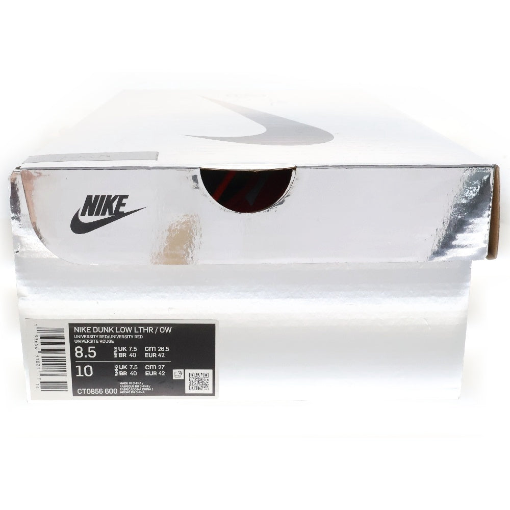 NIKE(ナイキ) ×OFF WHITE DUNK LOW LTHR/OW CT0856-600 オフホワイト ダンク ローカットスニーカー レッド/グレー US8.5/26.5cm