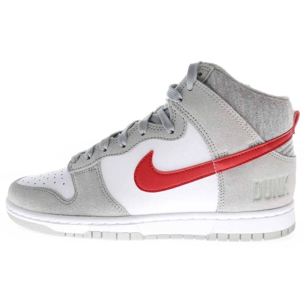 NIKE(ナイキ) DUNK HI RETRO SE DJ6152-001 ダンク ハイカットスニーカー グレー/レッド US8.5/26.5cm