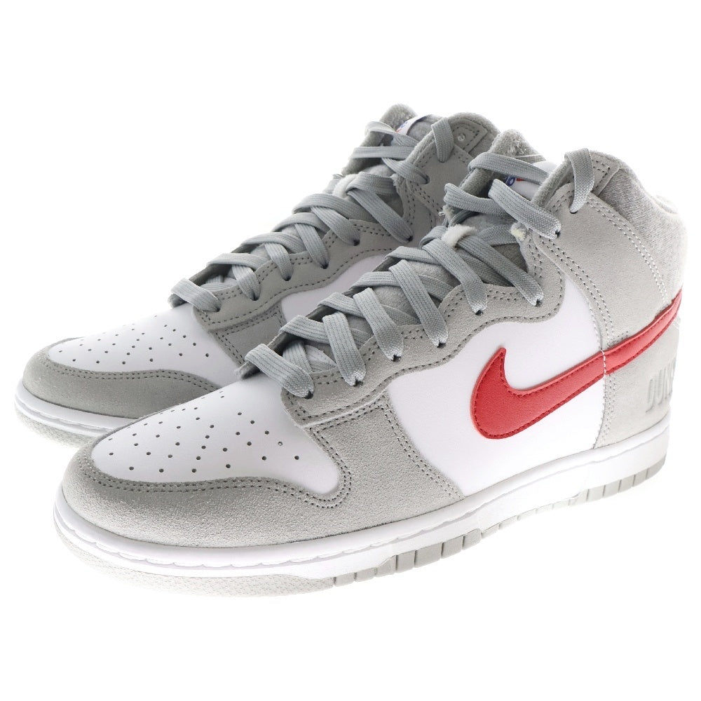NIKE(ナイキ) DUNK HI RETRO SE DJ6152-001 ダンク ハイカットスニーカー グレー/レッド US8.5/26.5cm
