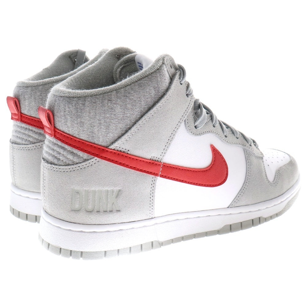 NIKE(ナイキ) DUNK HI RETRO SE DJ6152-001 ダンク ハイカットスニーカー グレー/レッド US8.5/26.5cm
