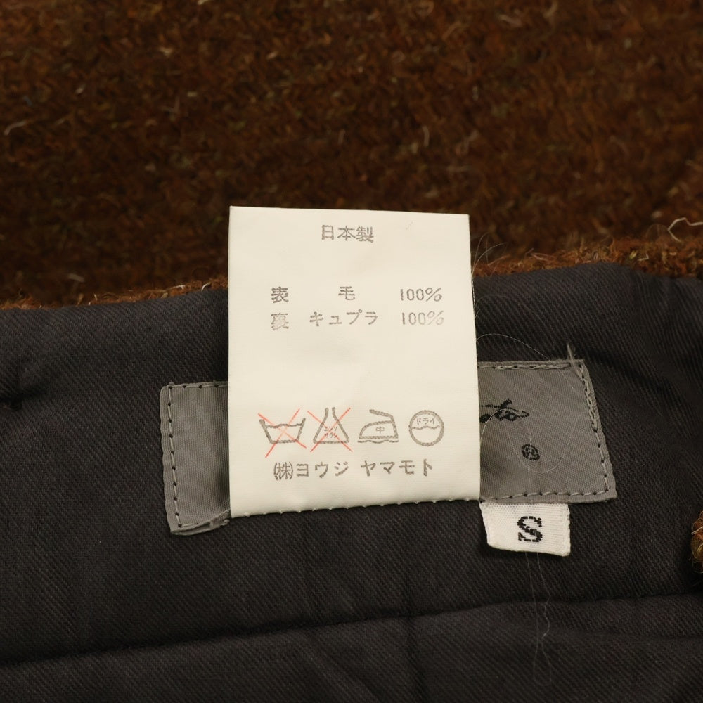 Yohji Yamamoto POUR HOMME(ヨウジヤマモト プールオム) 初期 丸文字タグ サスペンダーボタン付きウールワイドテーパードパンツ ブラウン
