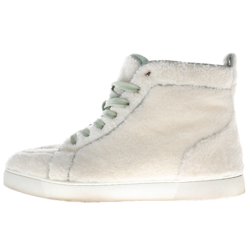 CHRISTIAN LOUBOUTIN(クリスチャンルブタン) RANTUS ORLATO FLAT ボア フリース ハイカットスニーカー ホワイト