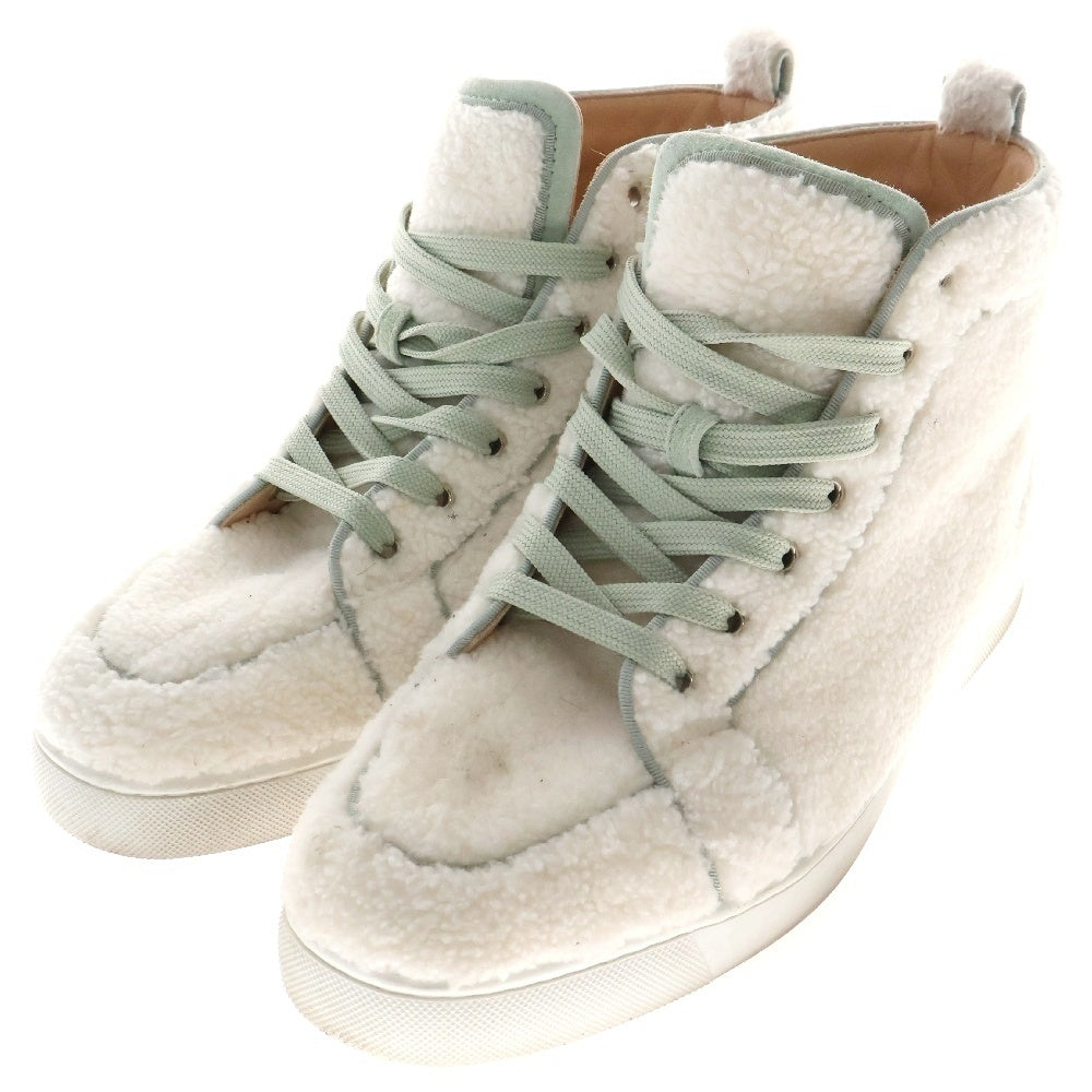 CHRISTIAN LOUBOUTIN(クリスチャンルブタン) RANTUS ORLATO FLAT ボア フリース ハイカットスニーカー ホワイト