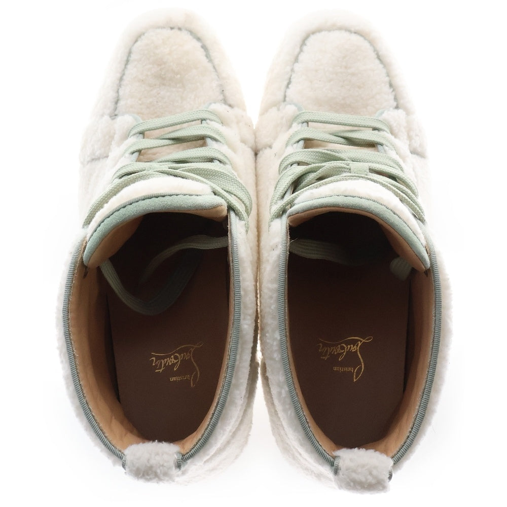 CHRISTIAN LOUBOUTIN(クリスチャンルブタン) RANTUS ORLATO FLAT ボア フリース ハイカットスニーカー ホワイト