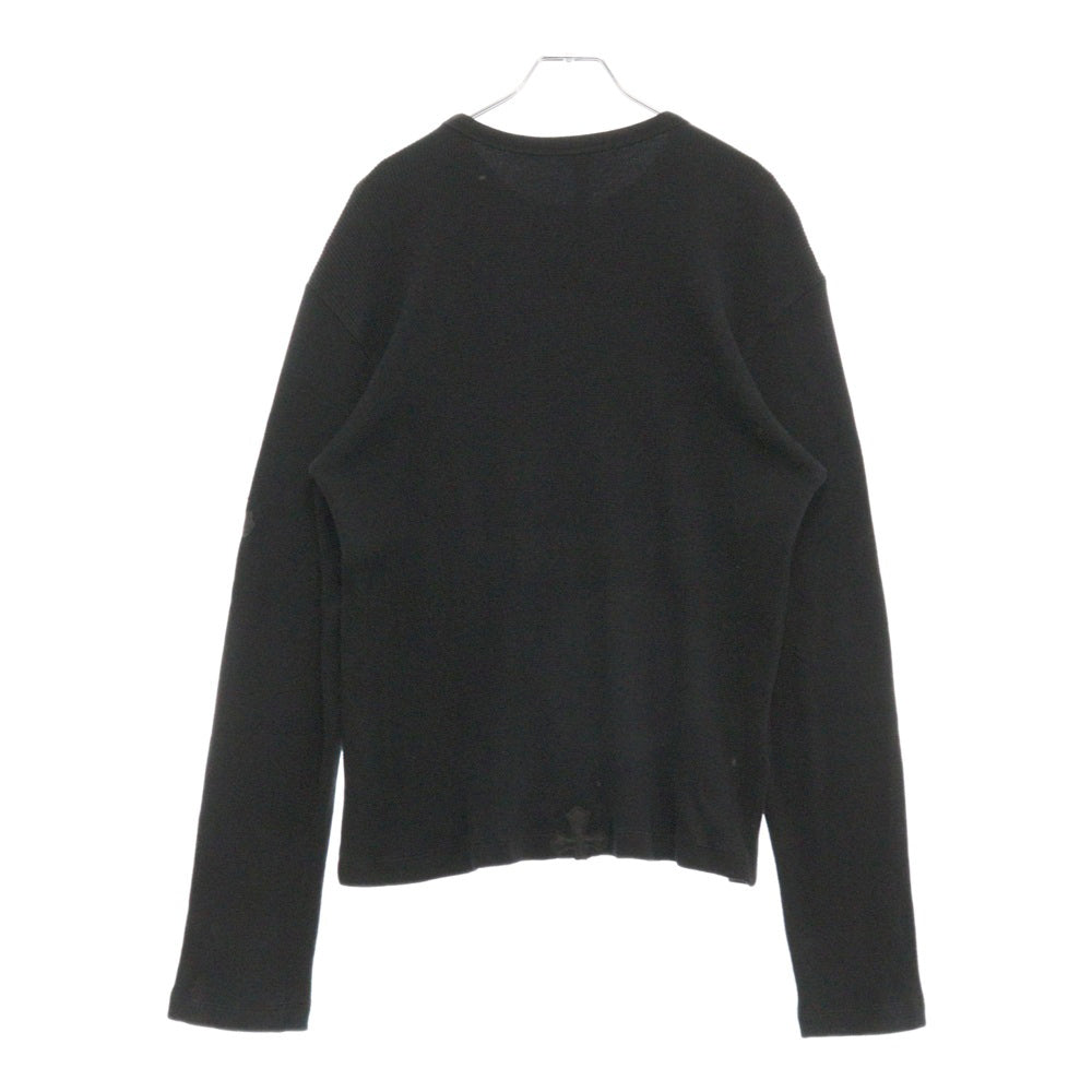 CHROME HEARTS(クロムハーツ) Y NOT Cross Ptchs Thermal Crew L/S Tee ワイノット クロスパッチ サーマル長袖Tシャツ ブラック