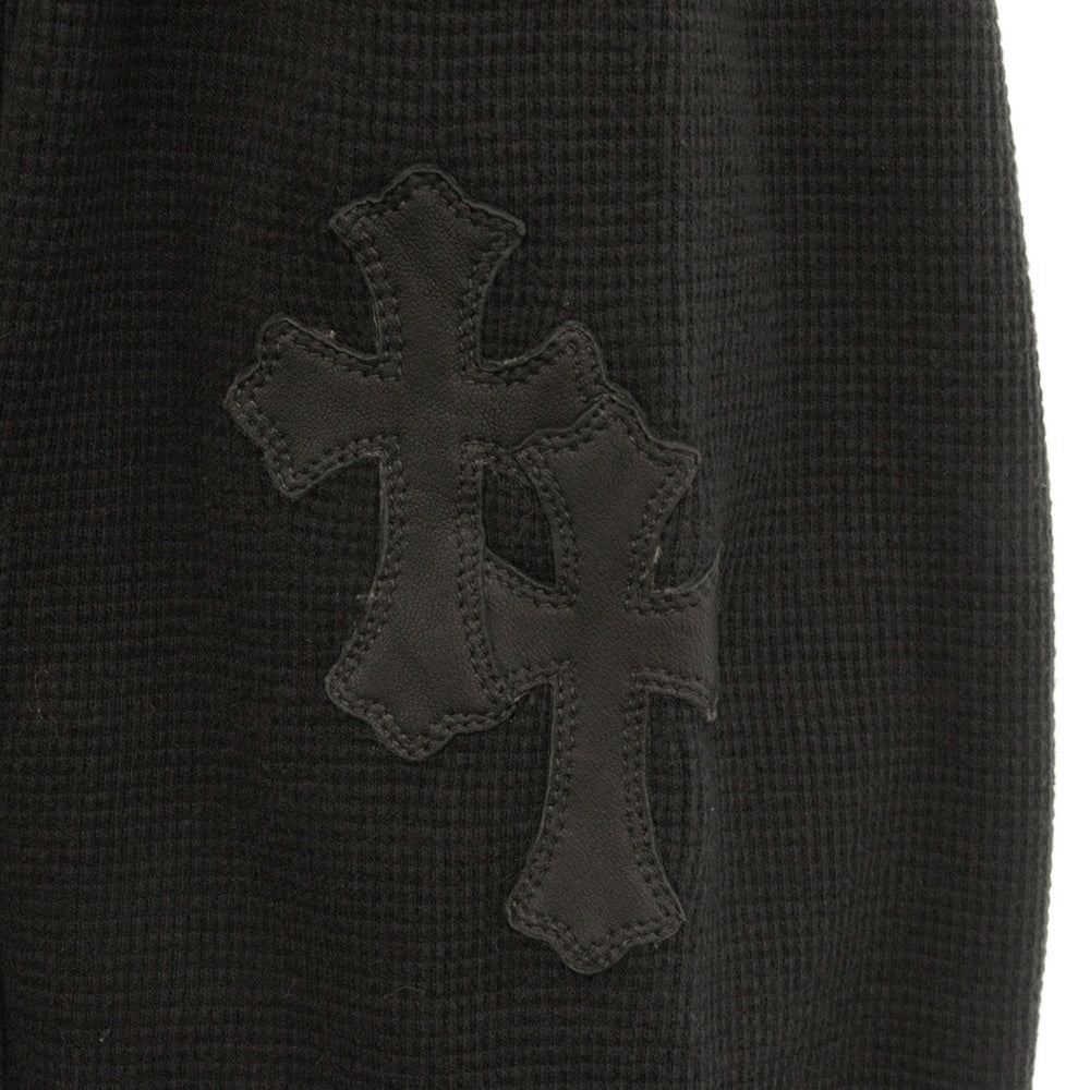 CHROME HEARTS(クロムハーツ) Y NOT Cross Ptchs Thermal Crew L/S Tee ワイノット クロスパッチ サーマル長袖Tシャツ ブラック