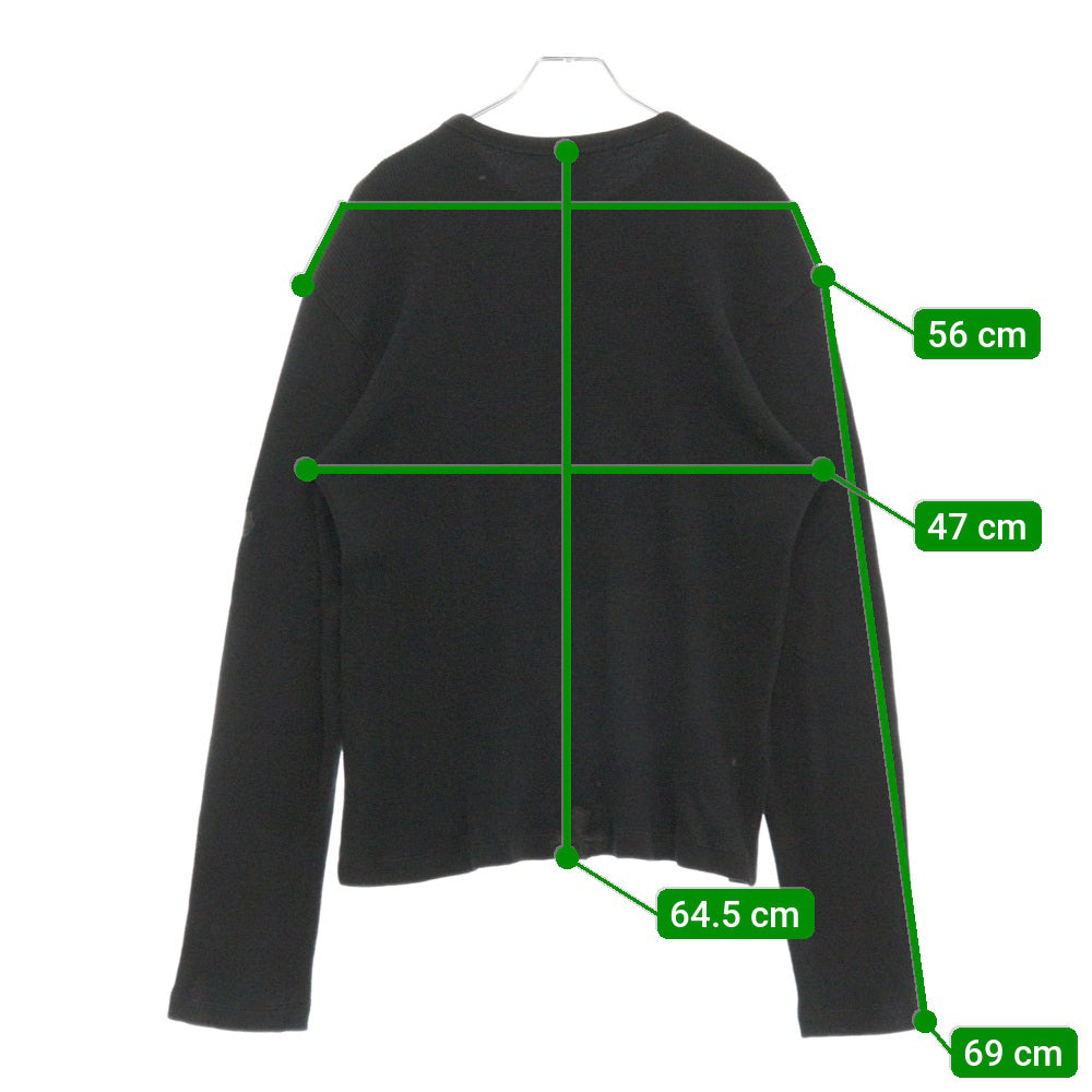 CHROME HEARTS(クロムハーツ) Y NOT Cross Ptchs Thermal Crew L/S Tee ワイノット クロスパッチ サーマル長袖Tシャツ ブラック