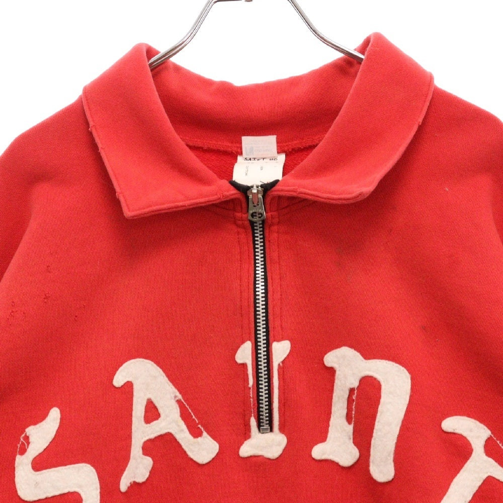 SAINT MICHAEL(セントマイケル) 24SS HALF ZIP SWEAT SM-YS8-0000-033 ハーフジップスウェットトレーナー レッド