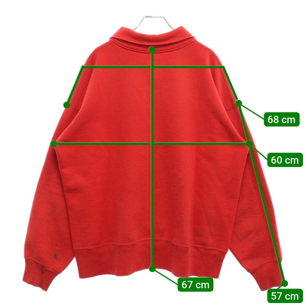 SAINT MICHAEL(セントマイケル) 24SS HALF ZIP SWEAT SM-YS8-0000-033 ハーフジップスウェットトレーナー レッド