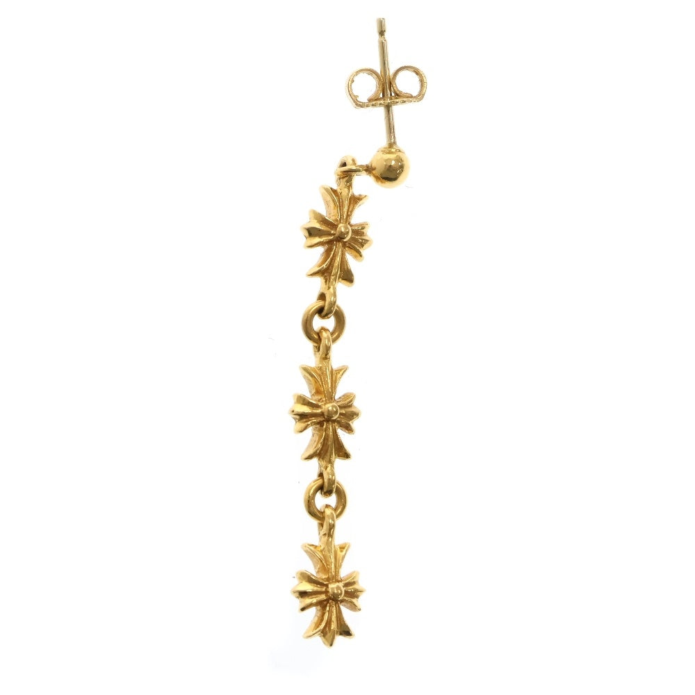 CHROME HEARTS(クロムハーツ) 22K TNY E CH PLS 3 タイニーE CHプラス 3ドロップピアス ゴールド