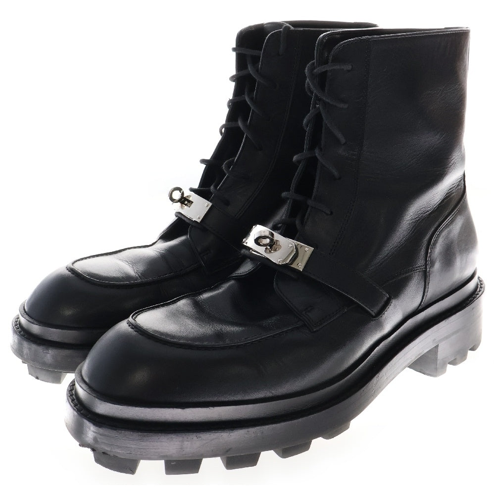 HERMES(エルメス) Funk ファンク ケリーベルト レースアップレザーアンクルブーツ ブラック