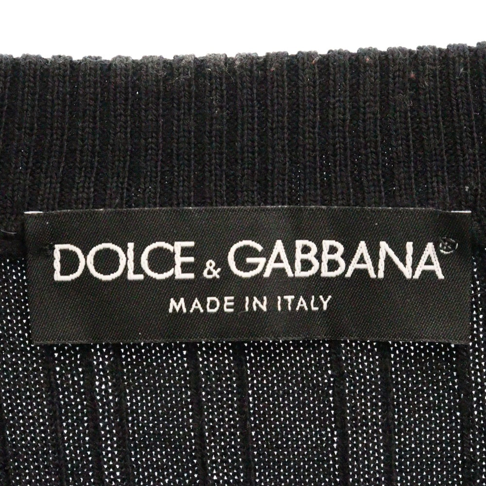 DOLCE & GABBANA(ドルチェアンドガッバーナ) Vネックハイゲージニットセーター GX443T JAVKY ブラック