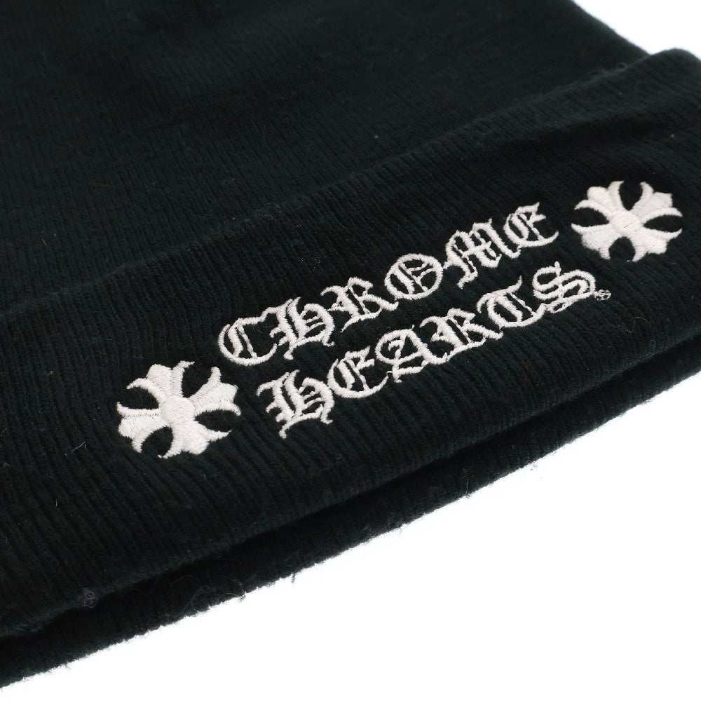 CHROME HEARTS(クロムハーツ) WOOL WATCH CAP ウールワッチキャップ ロゴ刺繍 アクリルビーニー ニットキャップ 帽子 ブラック