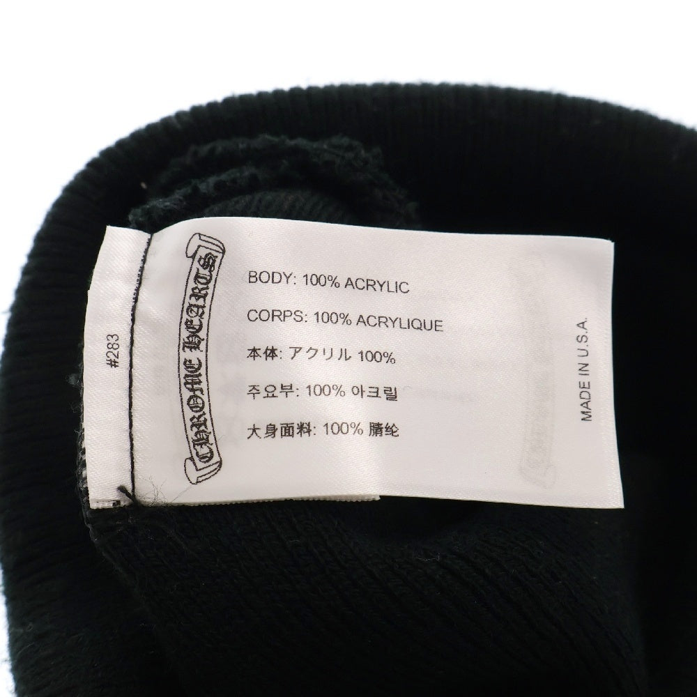 CHROME HEARTS(クロムハーツ) WOOL WATCH CAP ウールワッチキャップ ロゴ刺繍 アクリルビーニー ニットキャップ 帽子 ブラック