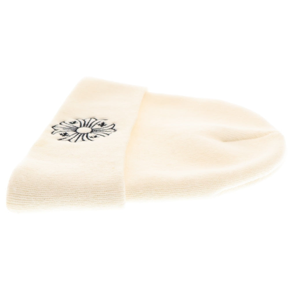 CHROME HEARTS(クロムハーツ) WOOL WATCH CAP ウールワッチキャップ CHプラス刺繍 アクリルビーニー ニットキャップ 帽子 ホワイト
