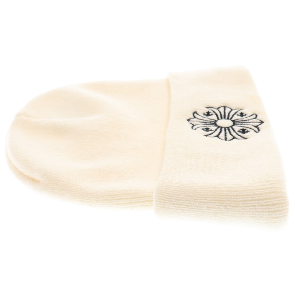 CHROME HEARTS(クロムハーツ) WOOL WATCH CAP ウールワッチキャップ CHプラス刺繍 アクリルビーニー ニットキャップ 帽子 ホワイト