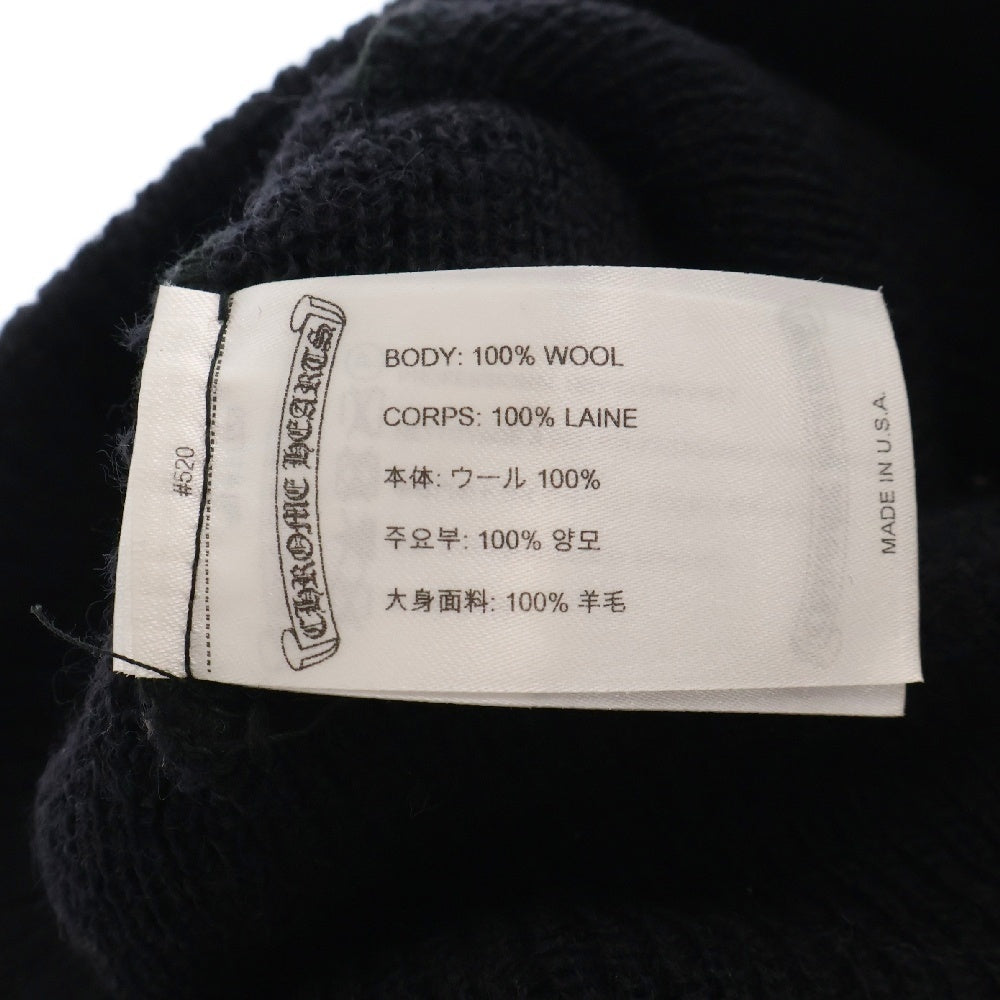 CHROME HEARTS(クロムハーツ) WOOL WATCH CAP ウールワッチキャップ CHプラス刺繍 アクリルビーニー ニットキャップ 帽子 ブラック