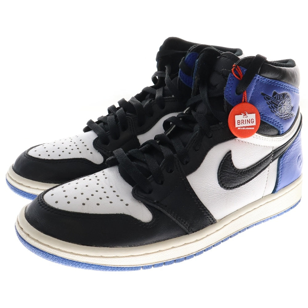 NIKE(ナイキ) ×fragment design RETRO HIGH OG 716371-040 フラグメントデザイン エアジョーダン1 レトロ ハイカットスニーカー ブラック/ブルー US9/27.0cm