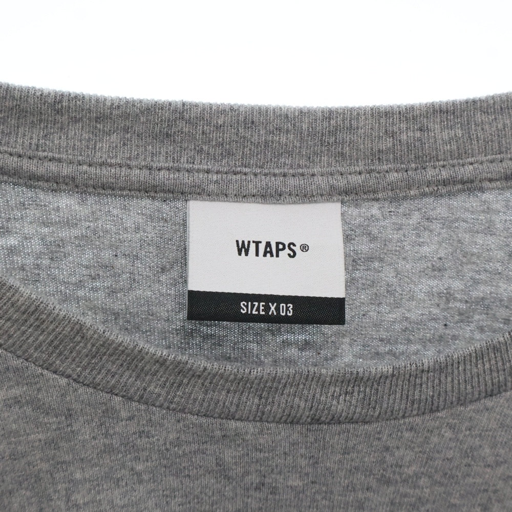 WTAPS(ダブルタップス) WTVUA バックプリント クルーネック 長袖Tシャツ カットソー グレー