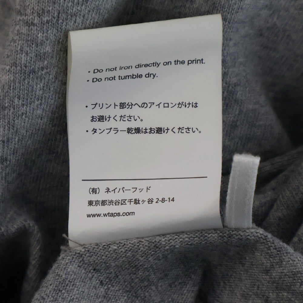 WTAPS(ダブルタップス) WTVUA バックプリント クルーネック 長袖Tシャツ カットソー グレー