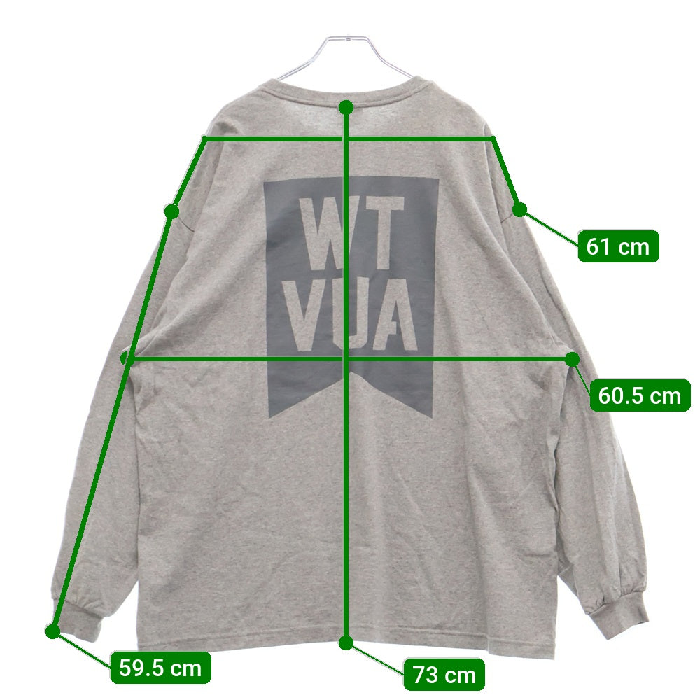 WTAPS(ダブルタップス) WTVUA バックプリント クルーネック 長袖Tシャツ カットソー グレー