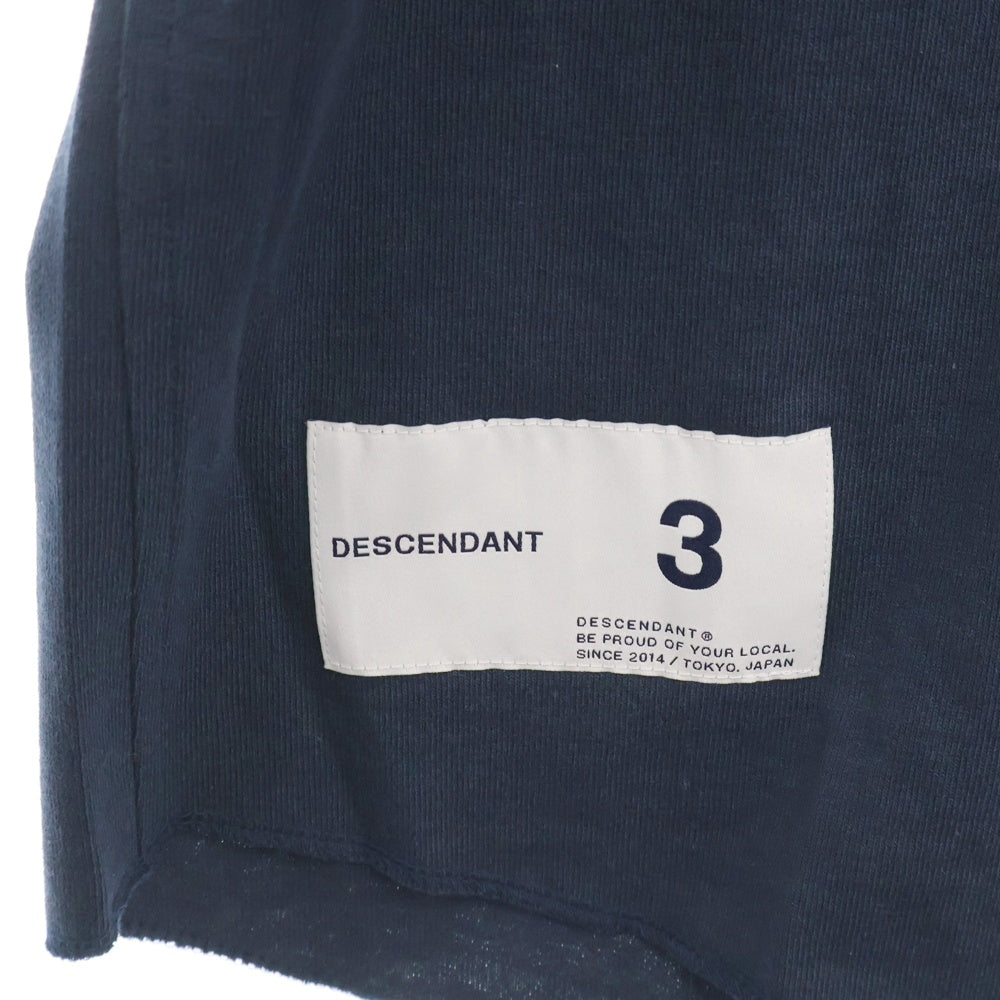 DESCENDANT(ディセンダント) アーチロゴ プリント 半袖 ベースボールシャツ ネイビー