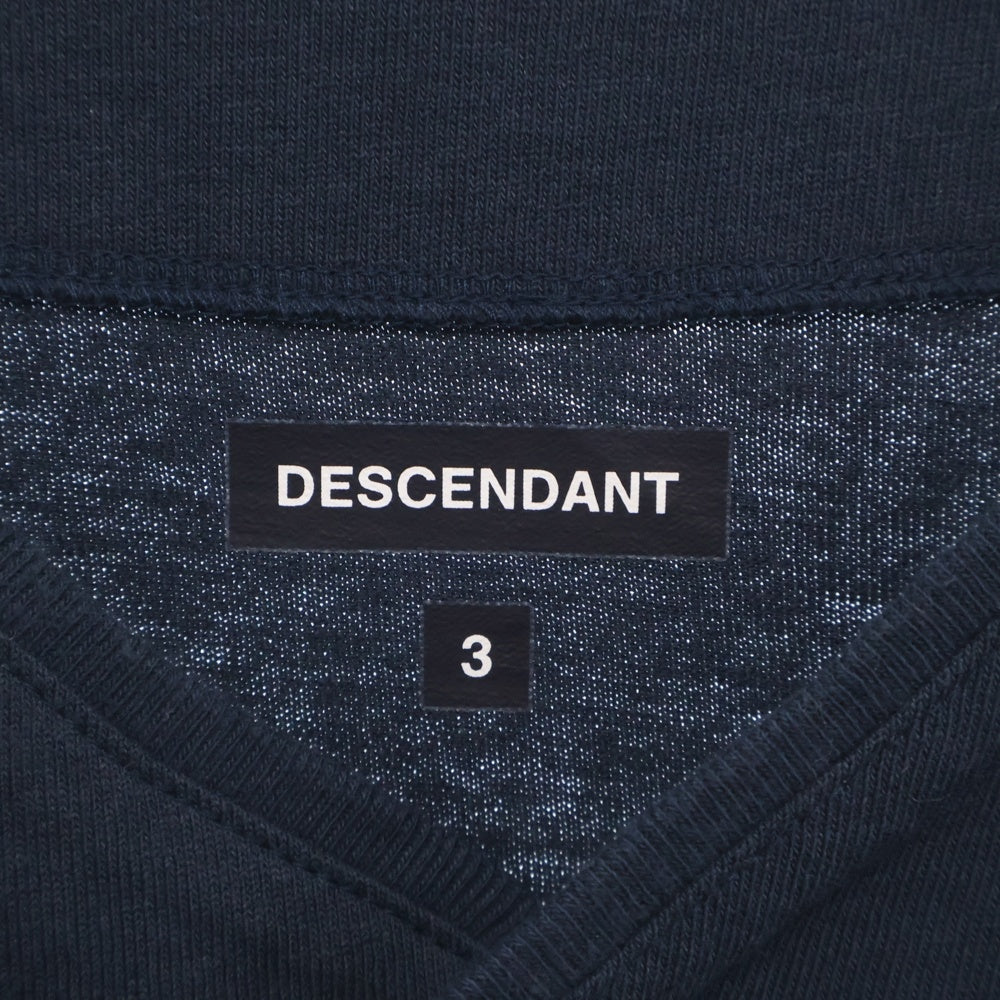 DESCENDANT(ディセンダント) アーチロゴ プリント 半袖 ベースボールシャツ ネイビー