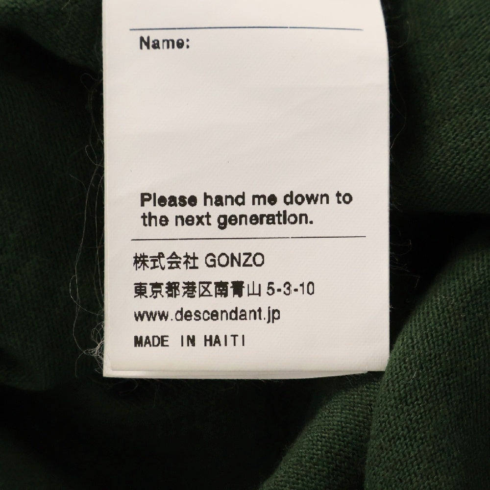 DESCENDANT(ディセンダント) ロゴ プリント クルーネック 半袖Tシャツ カットソー カーキ