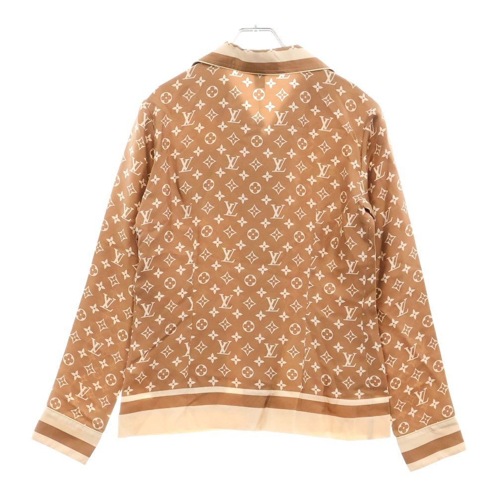 LOUIS VUITTON(ルイヴィトン) 22AW L/S Pajama Shirt W/Pocket モノグラム フロントポケット シルク長袖パジャマシャツ ベージュ/クリーム レディース RW231D TR0 FOTP06