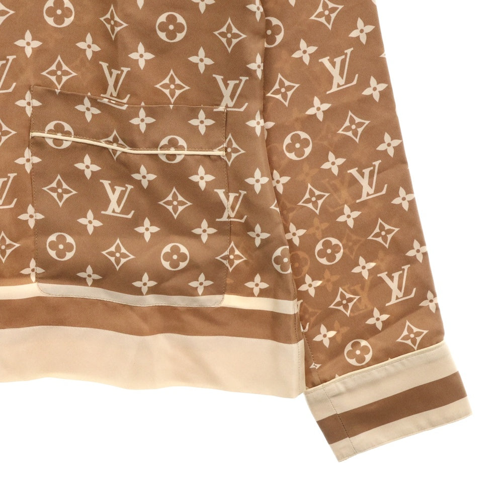 LOUIS VUITTON(ルイヴィトン) 22AW L/S Pajama Shirt W/Pocket モノグラム フロントポケット シルク長袖パジャマシャツ ベージュ/クリーム レディース RW231D TR0 FOTP06
