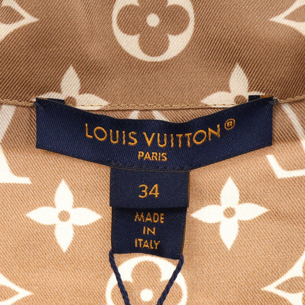 LOUIS VUITTON(ルイヴィトン) 22AW L/S Pajama Shirt W/Pocket モノグラム フロントポケット シルク長袖パジャマシャツ ベージュ/クリーム レディース RW231D TR0 FOTP06