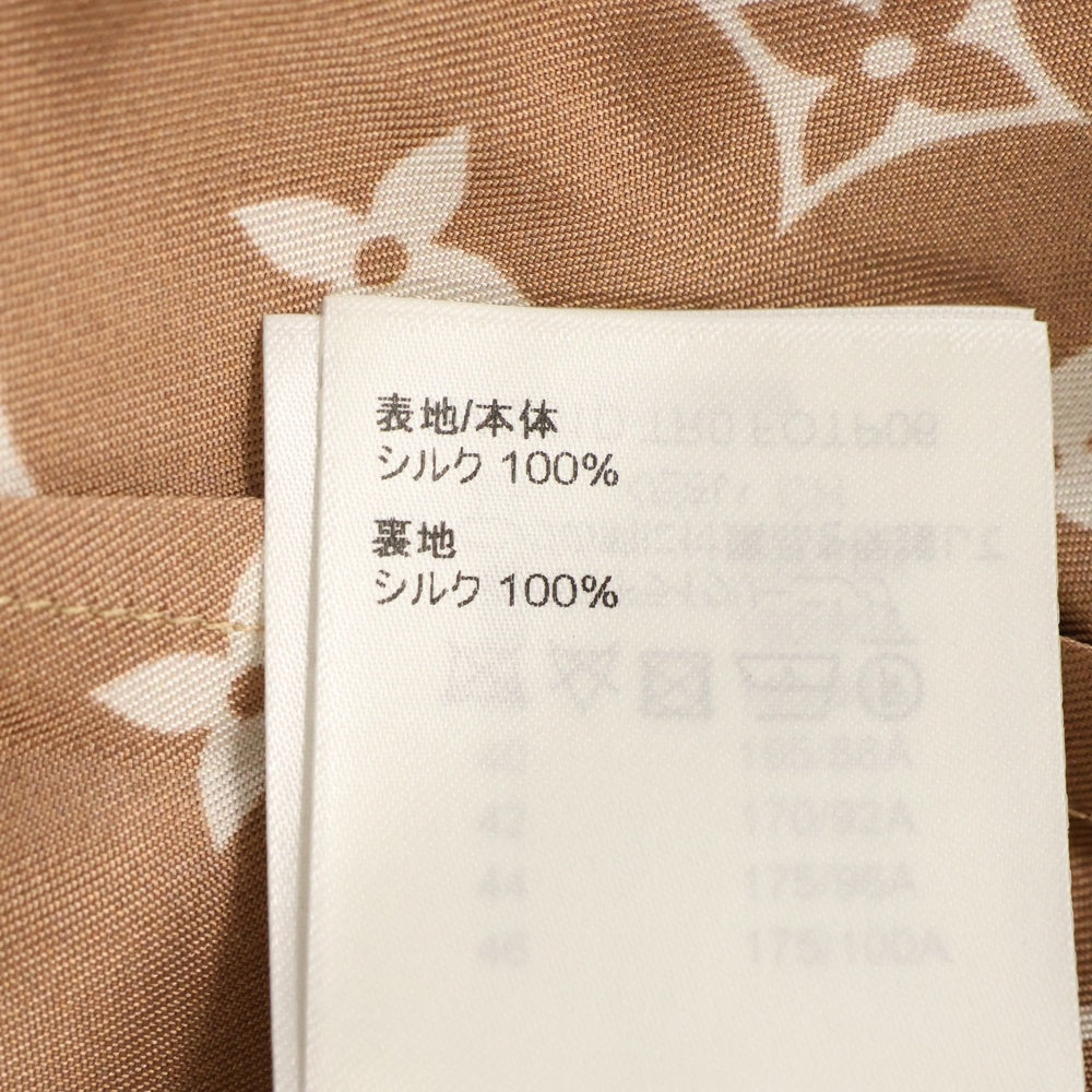 LOUIS VUITTON(ルイヴィトン) 22AW L/S Pajama Shirt W/Pocket モノグラム フロントポケット シルク長袖パジャマシャツ ベージュ/クリーム レディース RW231D TR0 FOTP06