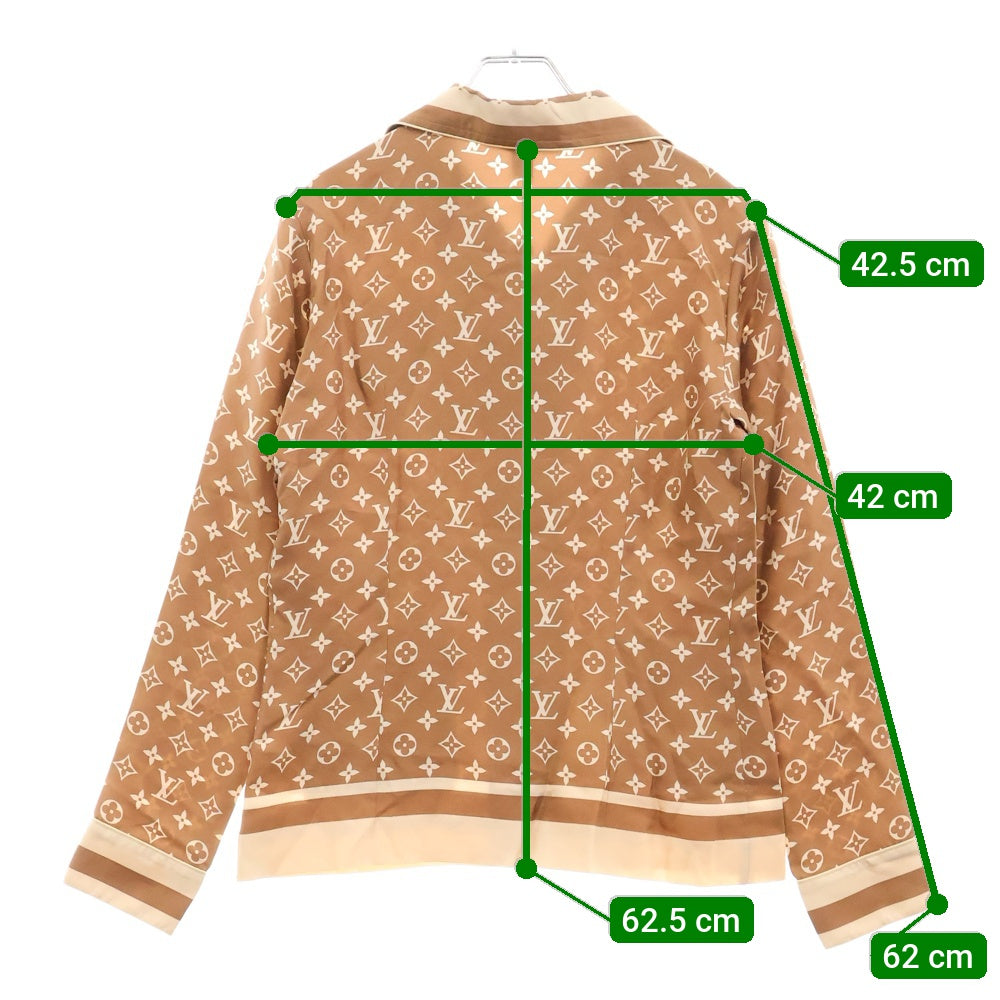 LOUIS VUITTON(ルイヴィトン) 22AW L/S Pajama Shirt W/Pocket モノグラム フロントポケット シルク長袖パジャマシャツ ベージュ/クリーム レディース RW231D TR0 FOTP06