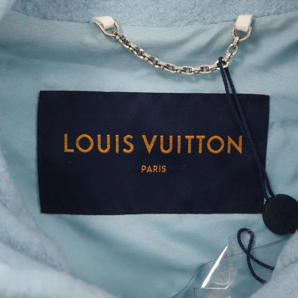 LOUIS VUITTON(ルイヴィトン) 23SS Mix Material Anorak Blouson RM2319 TL1 HOB09W ミックス マテリアルアノラックブルゾン ハーフジップナイロン切り替えジャケット ブルー
