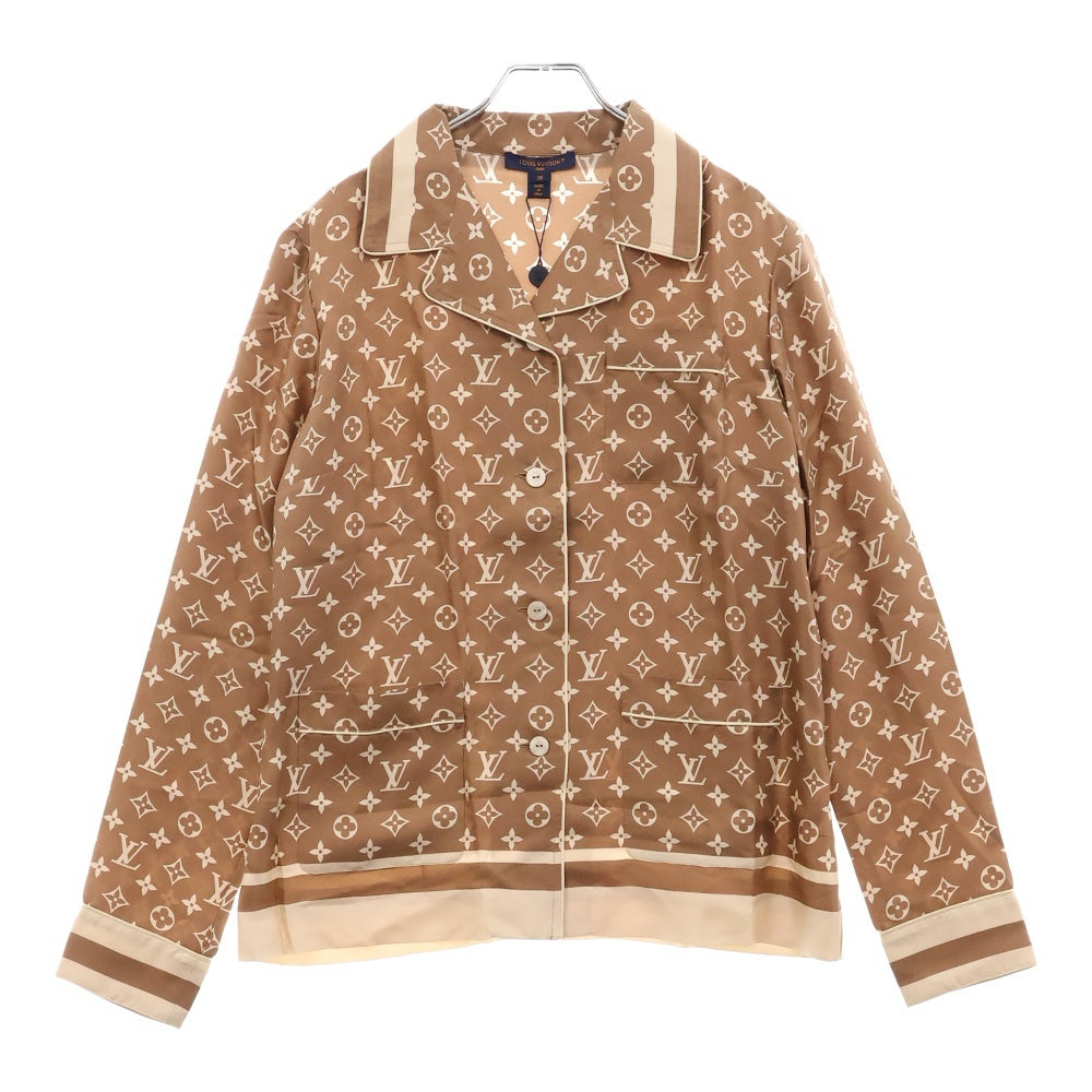 LOUIS VUITTON(ルイヴィトン) 23SS L/S Pajama Shirt W/Pocket モノグラム フロントポケット シルク長袖パジャマシャツ ベージュ/クリーム レディース RW231D TR0 FOTP06