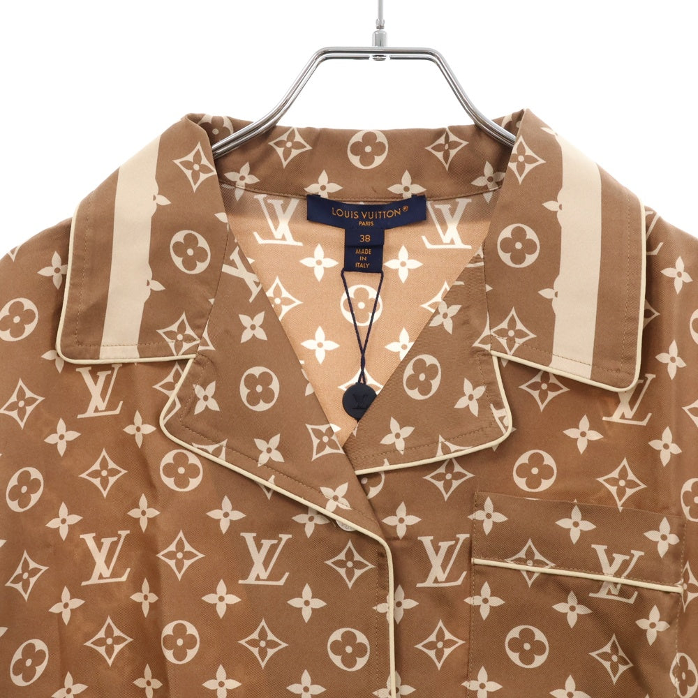LOUIS VUITTON(ルイヴィトン) 23SS L/S Pajama Shirt W/Pocket モノグラム フロントポケット シルク長袖パジャマシャツ ベージュ/クリーム レディース RW231D TR0 FOTP06