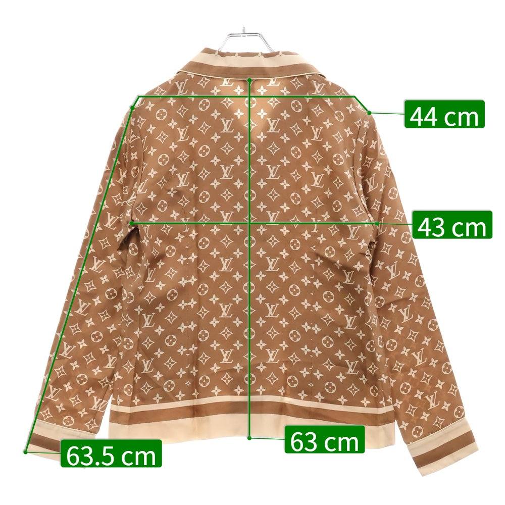 LOUIS VUITTON(ルイヴィトン) 23SS L/S Pajama Shirt W/Pocket モノグラム フロントポケット シルク長袖パジャマシャツ ベージュ/クリーム レディース RW231D TR0 FOTP06
