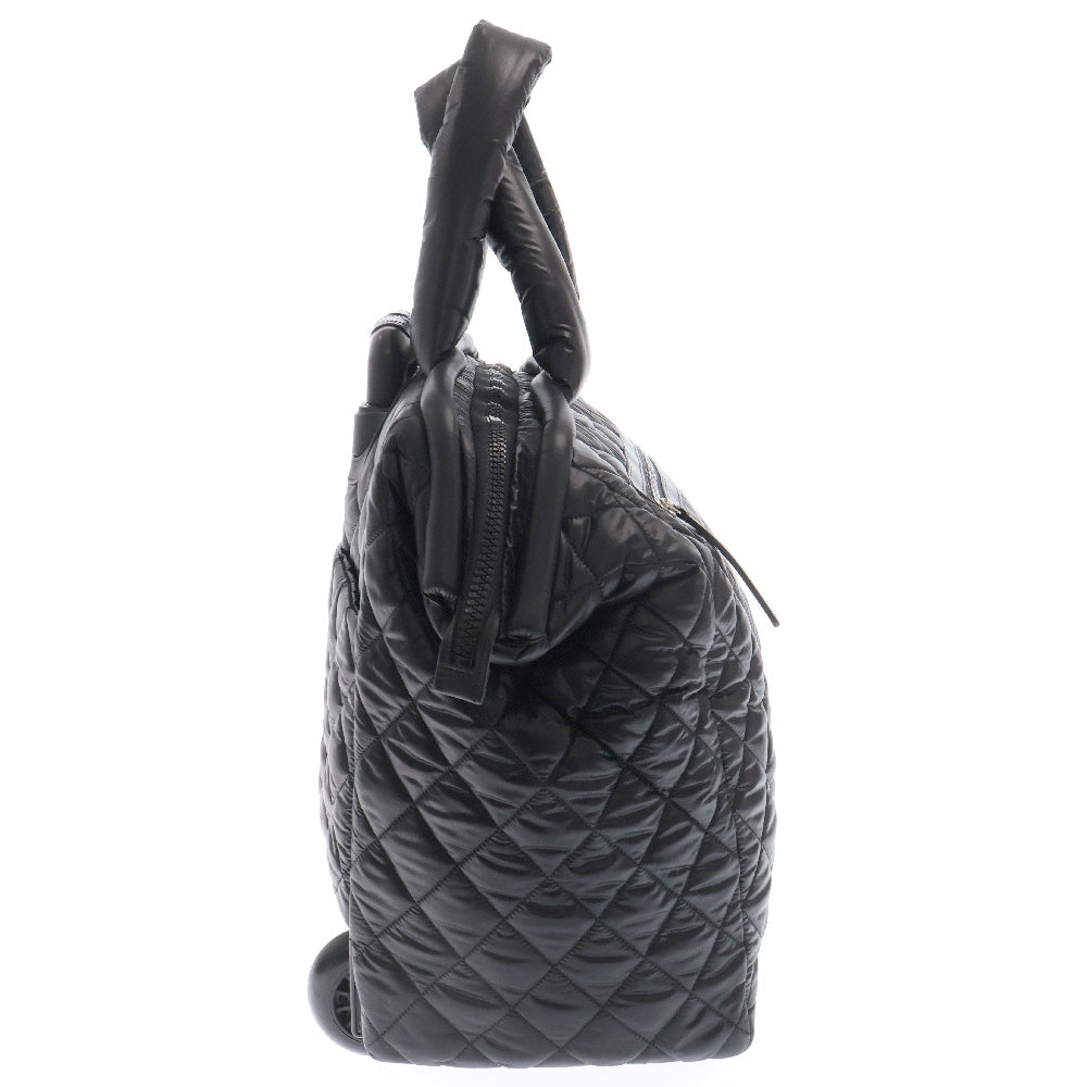 CHANEL(シャネル) Cocoon Diamond Quilted Trolley コココクーン ダイアモンドキルテッド トローリー ナイロンキャリーケース ボストンバッグ A49503 ブラック レディース