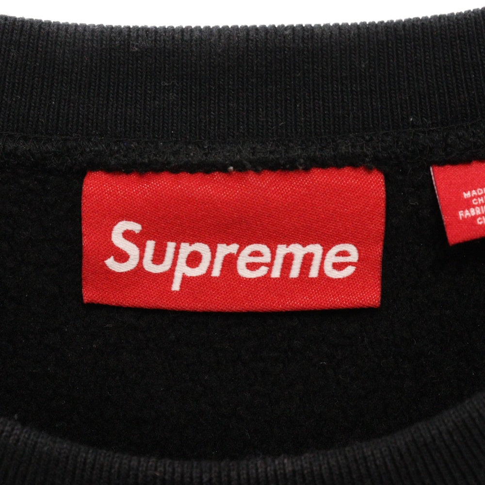 SUPREME(シュプリーム) 25SS Washed Box Logo Crewneck ウォッシュ ボックスロゴ クルーネックスウェットトレーナー ブラック