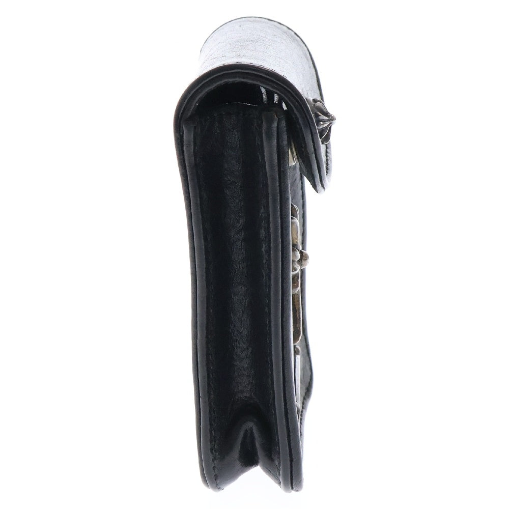 CHROME HEARTS(クロムハーツ) CIGARETTE CASE スモールCHクロス装飾レザーシガレットケース ブラック