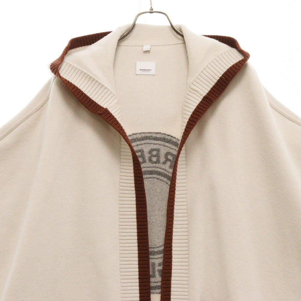 BURBERRY(バーバリー) ウールカシミヤ混紡 フード付きケープ ポンチョ レディース ベージュ 8029000