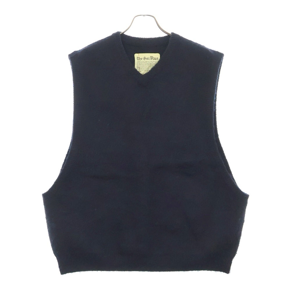 SSZ(エスエスズィー) 22AW MOHAIR VEST 11-06-0007-156 モヘヤ ウール混 Vネック ニット ベスト ネイビー