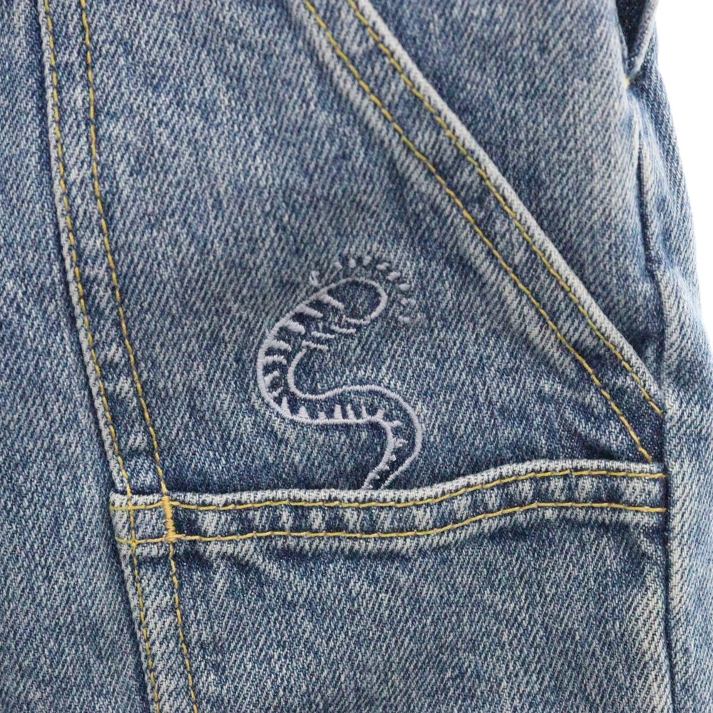 SSZ(エスエスズィー) 24SS ×EVISEN SKATEBOARDS エビセン スケートボード ブッシュポケット テーパード デニムパンツ インディゴ 24S-SK2101