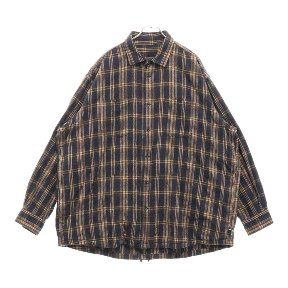 BROCHURE(ブロシュアー) WORKNEL SHIRTS 222-10 チェック 長袖 フランネルシャツ ネイビー/ブラウン