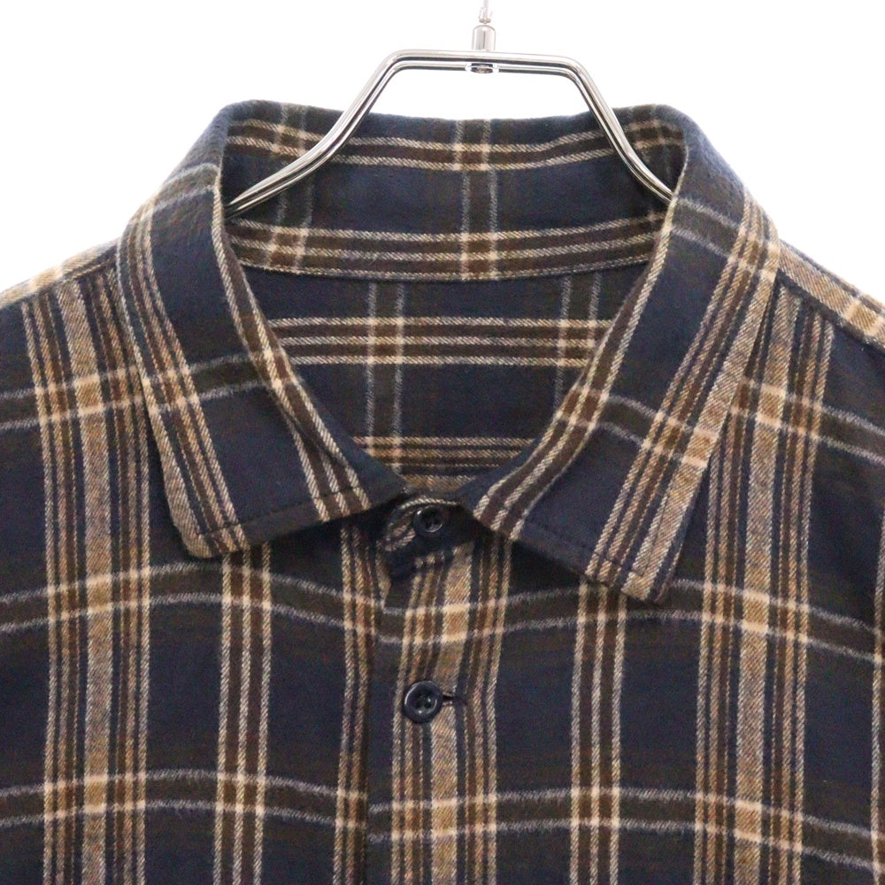 BROCHURE(ブロシュアー) WORKNEL SHIRTS 222-10 チェック 長袖 フランネルシャツ ネイビー/ブラウン