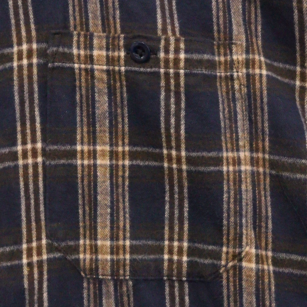 BROCHURE(ブロシュアー) WORKNEL SHIRTS 222-10 チェック 長袖 フランネルシャツ ネイビー/ブラウン