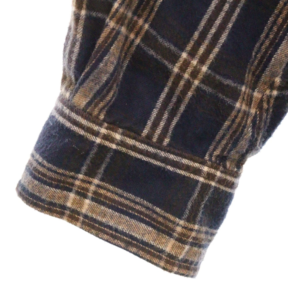 BROCHURE(ブロシュアー) WORKNEL SHIRTS 222-10 チェック 長袖 フランネルシャツ ネイビー/ブラウン