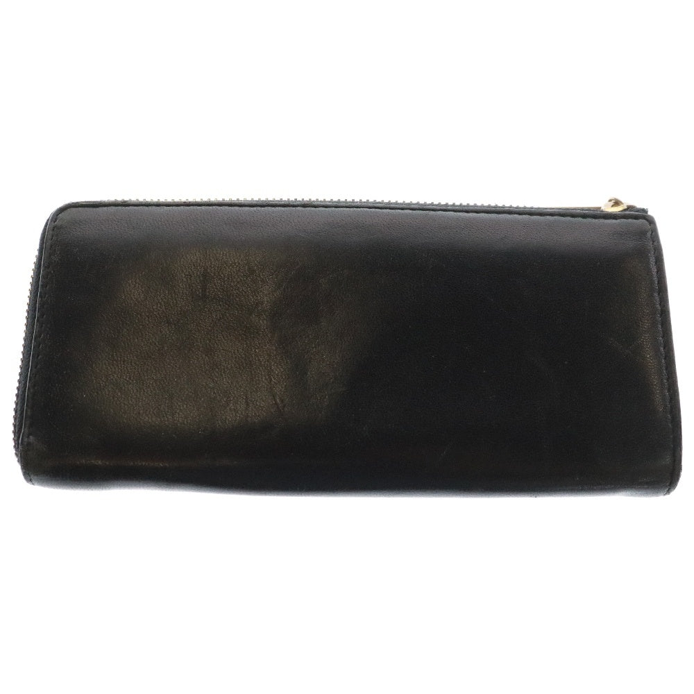 Chloe(クロエ) リボン ゴールド金具 ジップ レザー 長財布 ブラック レディース